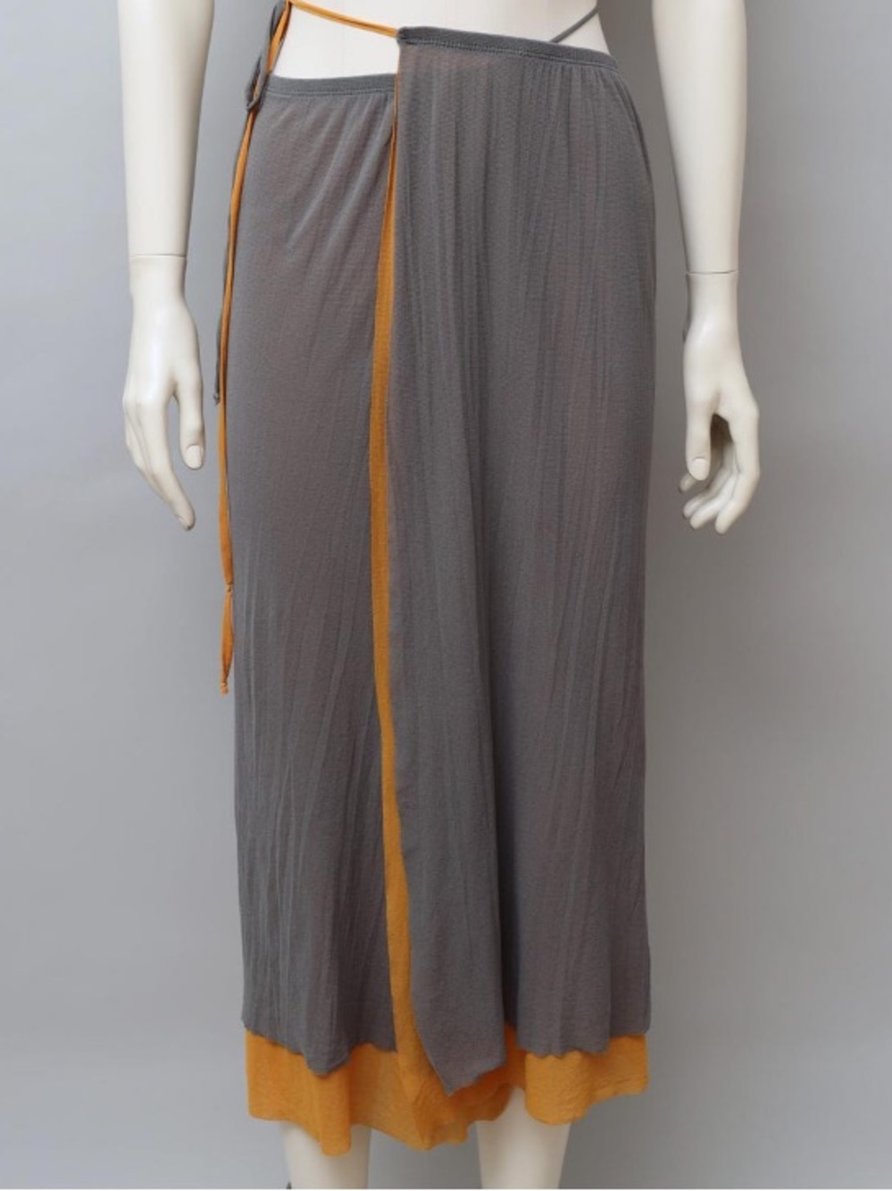 Jean Paul Gaultier vintage (early 2000s) mesh Grey and orange wrap skirt